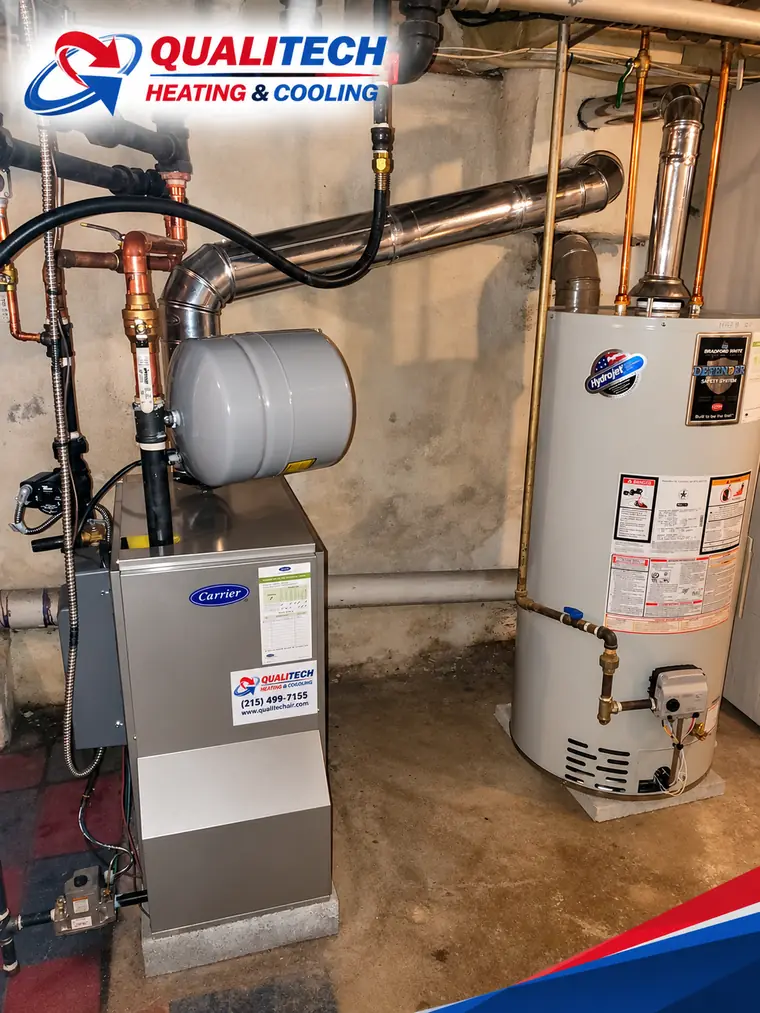 Carrier boiler and water heater installed in a home by QualiTech